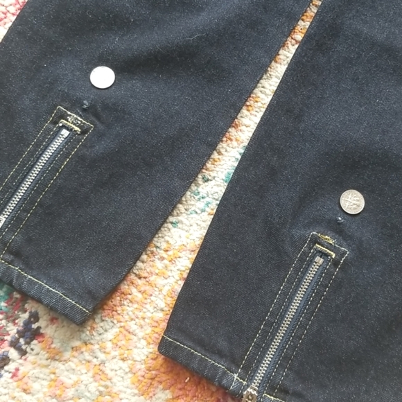 AMO No BOW Denim Crop Ankle Back Zipper SOFT RAW Denim 5 Pocket Zip Jeans 29 NWT - Picture 11 of 16